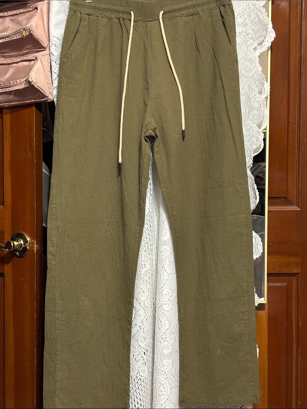Women’s Olive Drawstring Lounge Pants